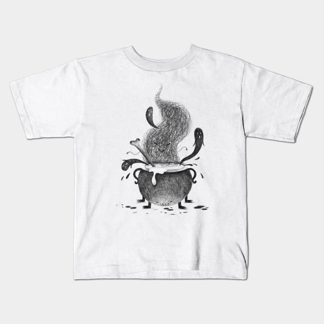 Magic Cauldron Kids T-Shirt by Gummy Illustrations